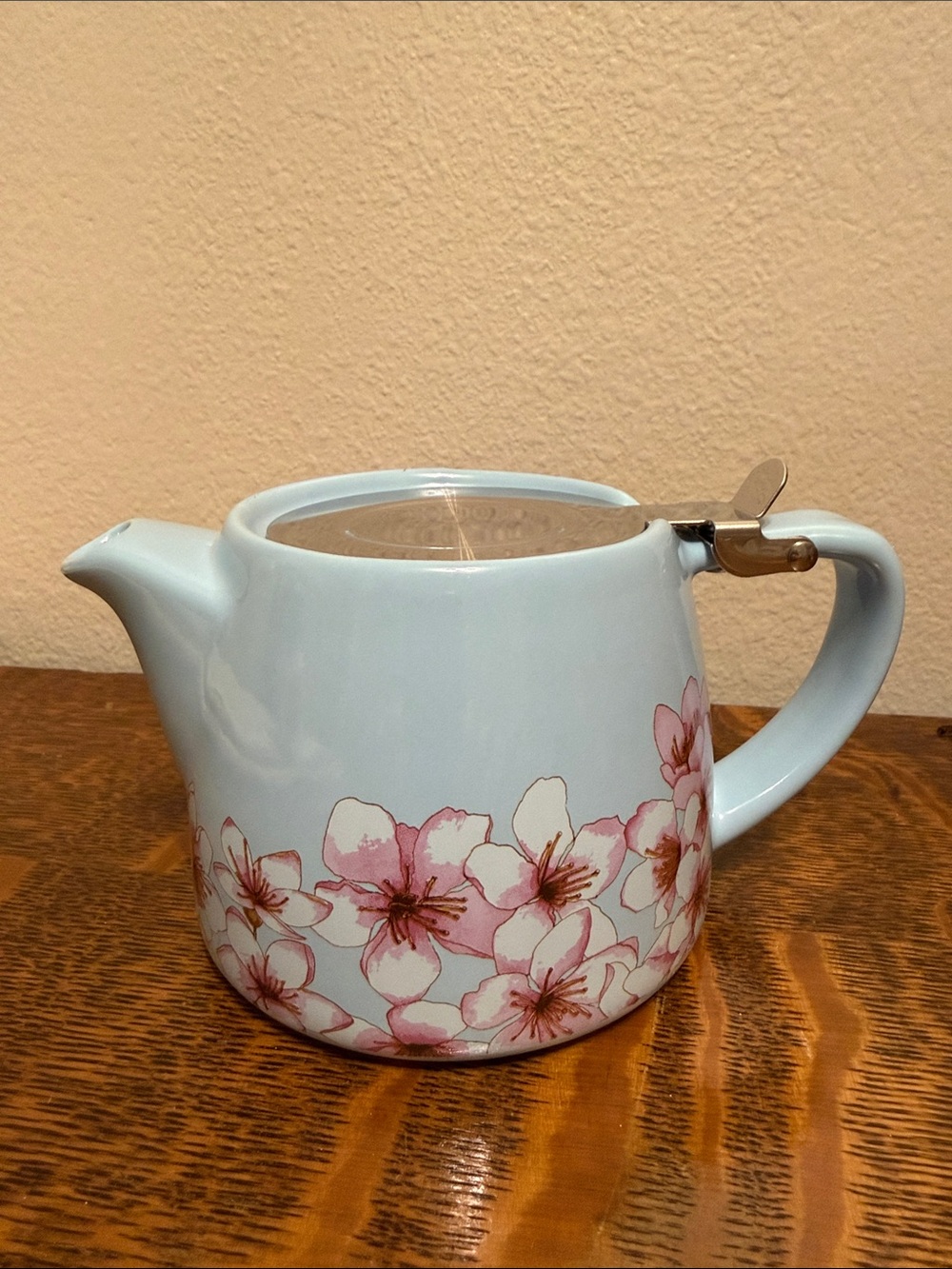 Alfred Light Blue Teapot with Pink Floral Design